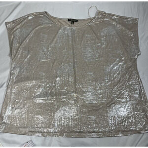 Park & Main Women’s Gold Shimmer Sleeveless Blouse Top Plus Size 3X